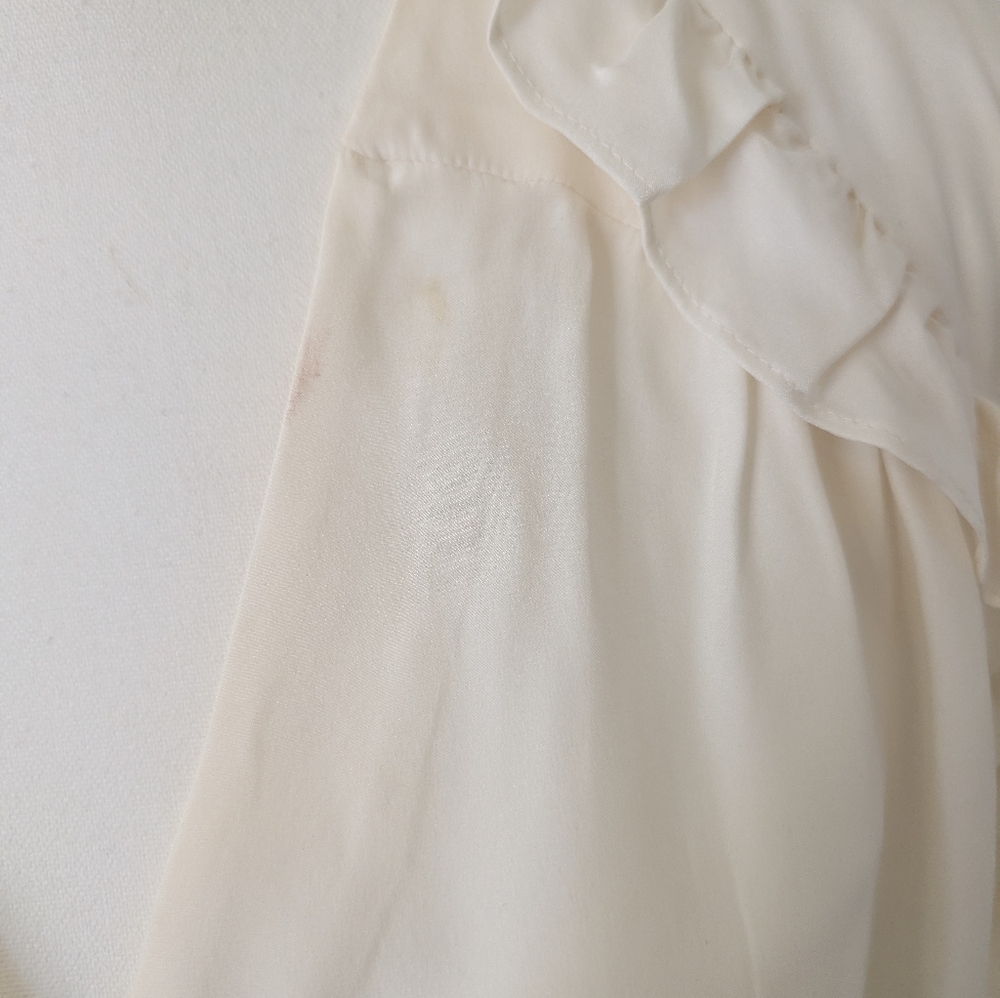 Frame Denim Cream Ruffle Blouse - Picture 5 of 6
